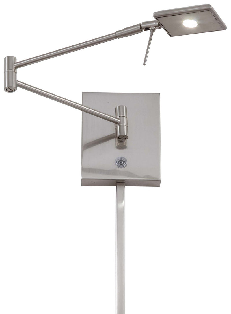 George's Reading Room LED Swing Arm Wall Lamp P4328 in Brushed Nickel