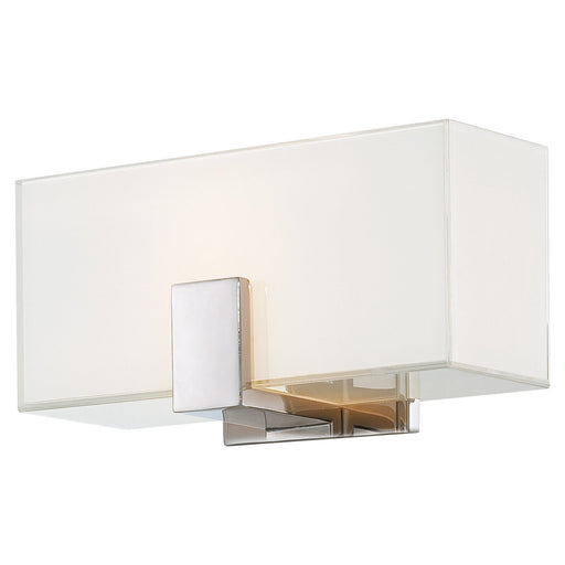 George Kovacs Small Mitered Glass Wall Sconce in Polished Nickel