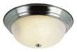 Browns 2-Light Flushmount in Brushed Nickel with Marbleized Glass