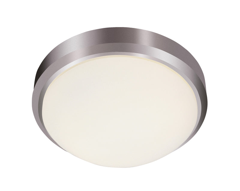 Bliss 2-Light Flushmount in Brushed Nickel with White Frosted Glass