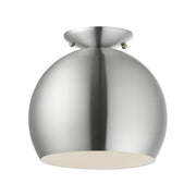 Piedmont Globe Semi-Flush Mount in Brushed Aluminum