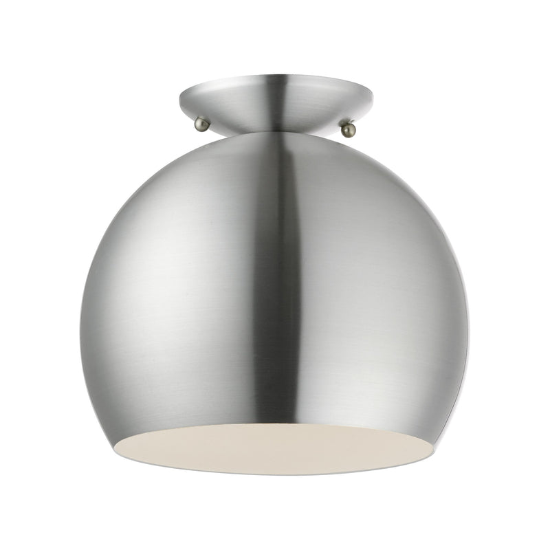 Piedmont Globe Semi-Flush Mount in Brushed Aluminum