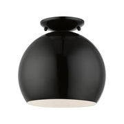 Piedmont Globe Semi-Flush Mount in Shiny Black