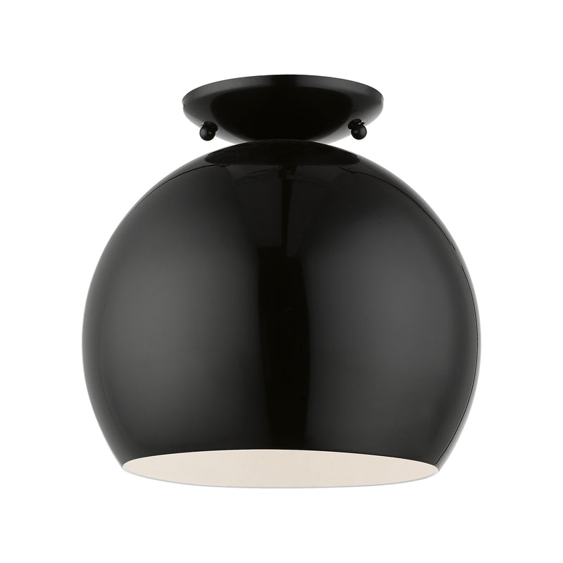 Piedmont Globe Semi-Flush Mount in Shiny Black