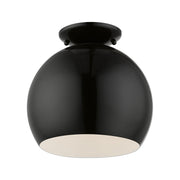 Piedmont Globe Semi-Flush Mount in Shiny Black