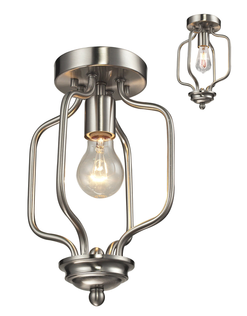 Cardinal 1 Light 8" Flush Mount in Brushed Nickel