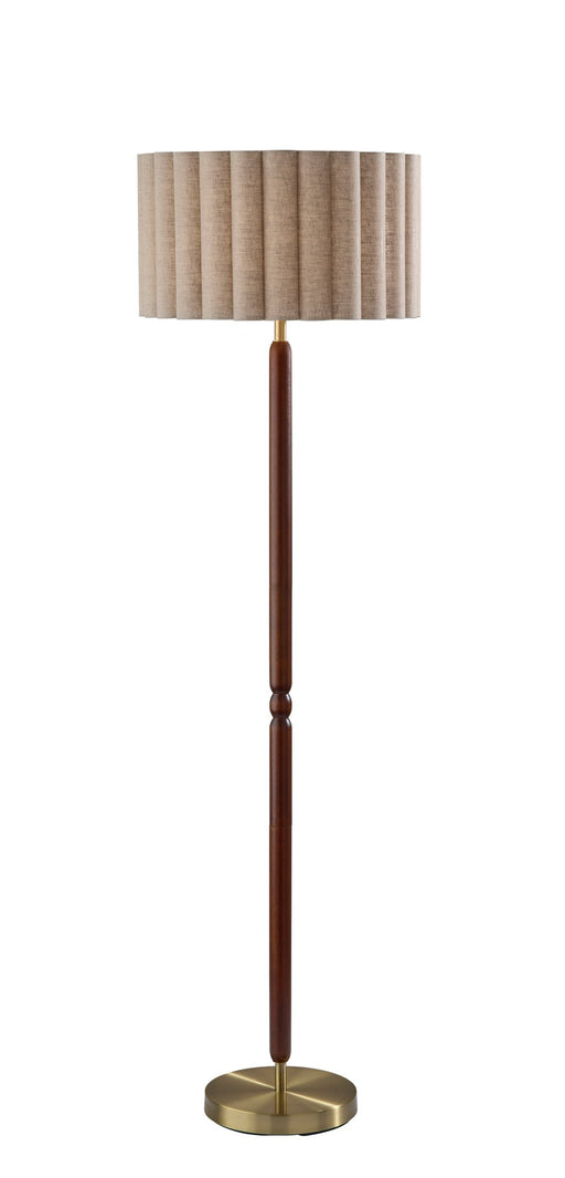 Laine Floor Lamp in Antique Brass Walnut