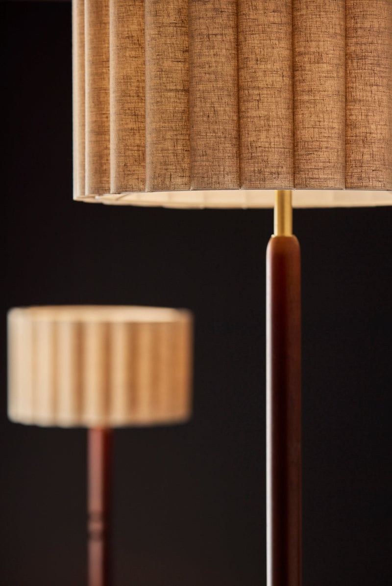 Laine Floor Lamp in Antique Brass Walnut