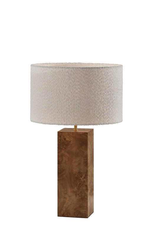 Frederick 23.25" Table Lamp in Burled Wood W. Antique Brass