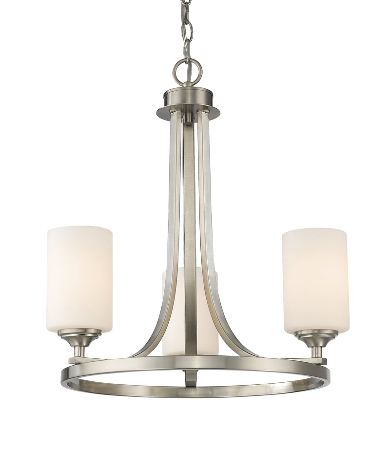 Bordeaux 3 Light 19.375" Chandelier in Brushed Nickel