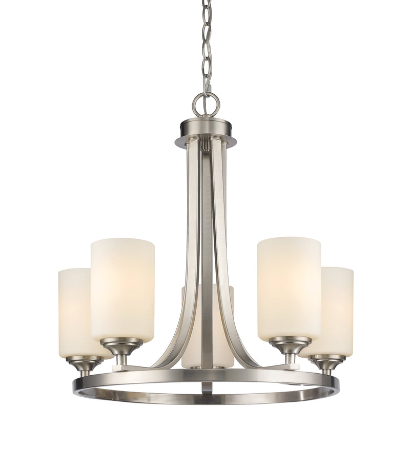 Bordeaux 5 Light 21.5" Chandelier in Brushed Nickel