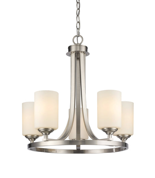 Bordeaux 5 Light 21.5" Chandelier in Brushed Nickel