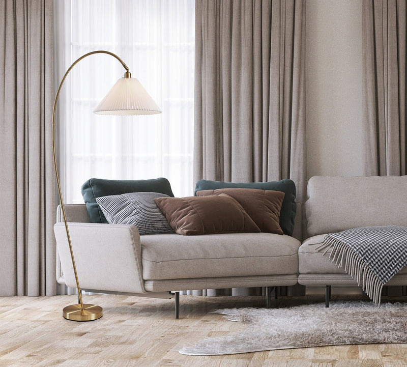 Delaney 72" Arc Floor Lamp in Antique Brass