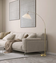 Delaney 76" Arc Floor Lamp in Antique Brass