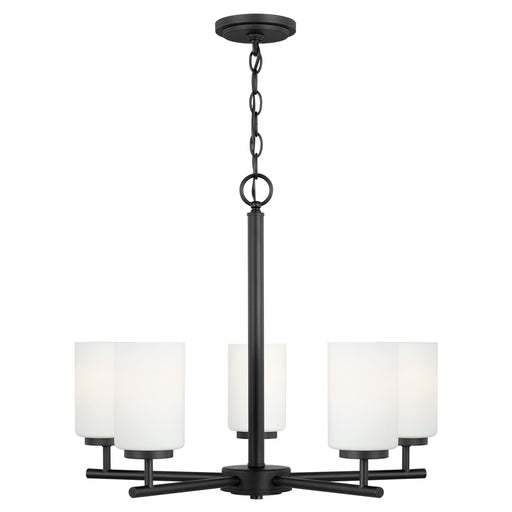 Oslo Five Light Chandelier in Midnight Black