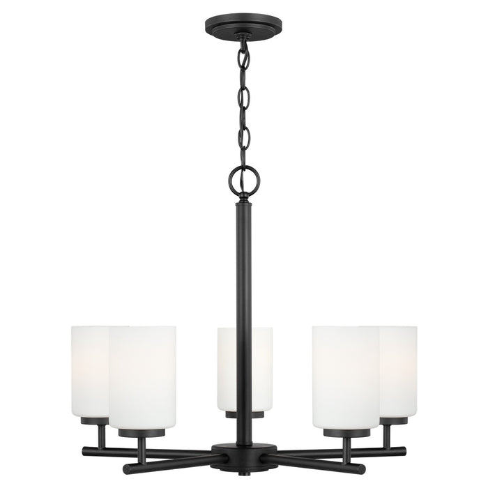 Oslo Five Light Chandelier in Midnight Black