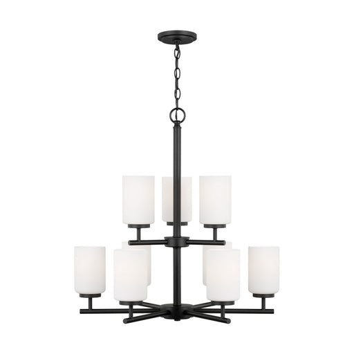 Oslo Nine Light Chandelier in Midnight Black