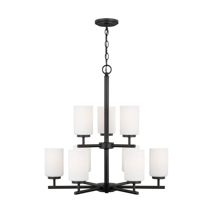 Oslo Nine Light Chandelier in Midnight Black