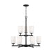 Oslo Nine Light Chandelier in Midnight Black