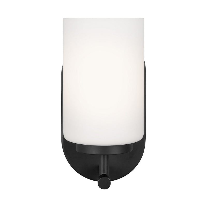 Oslo Opal Glass Wall Sconce in Midnight Black