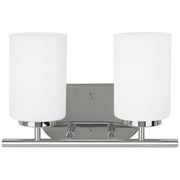 Oslo 2-Light Opal Glass Bath Vanity Light in Chrome