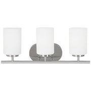 Oslo 3-Light Opal Glass Bath Vanity Light in Chrome