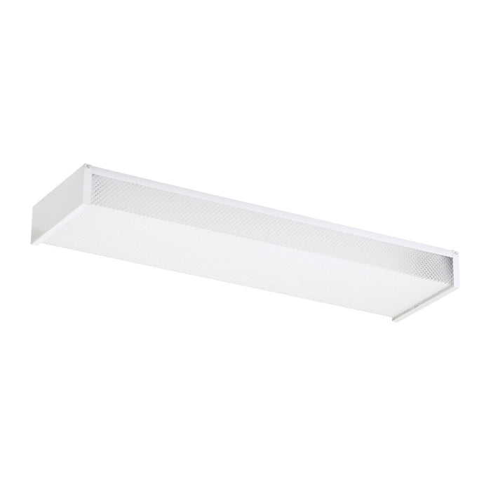 Drop Lens Fluorescent Two Light Flush Mount in White