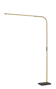 Cullen LED Arc Floor Lamp in Antique Brass