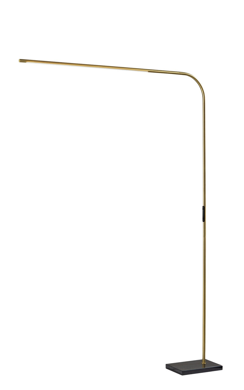 Cullen LED Arc Floor Lamp in Antique Brass