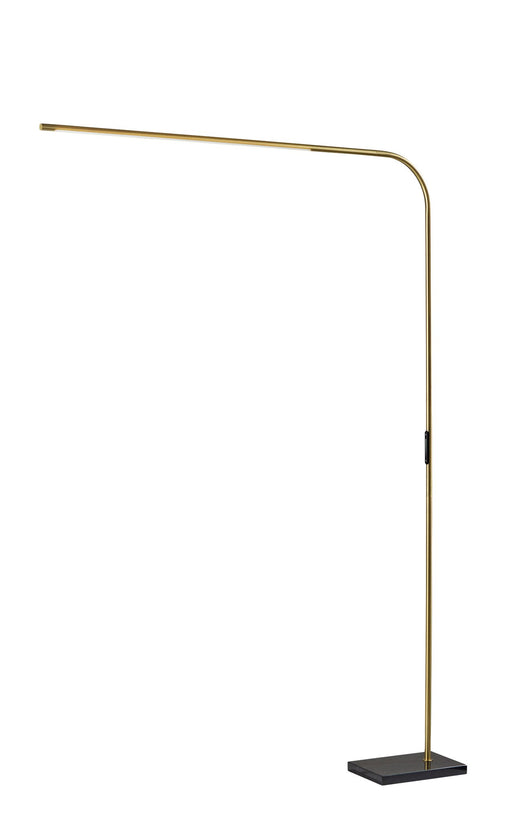 Cullen LED Arc Floor Lamp in Antique Brass