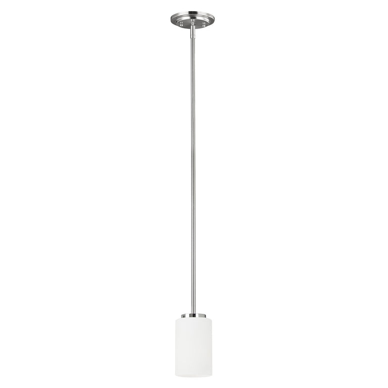 Oslo Opal Glass Mini Pendant in Chrome