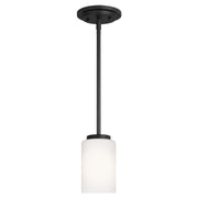 Oslo Opal Glass Mini Pendant in Midnight Black