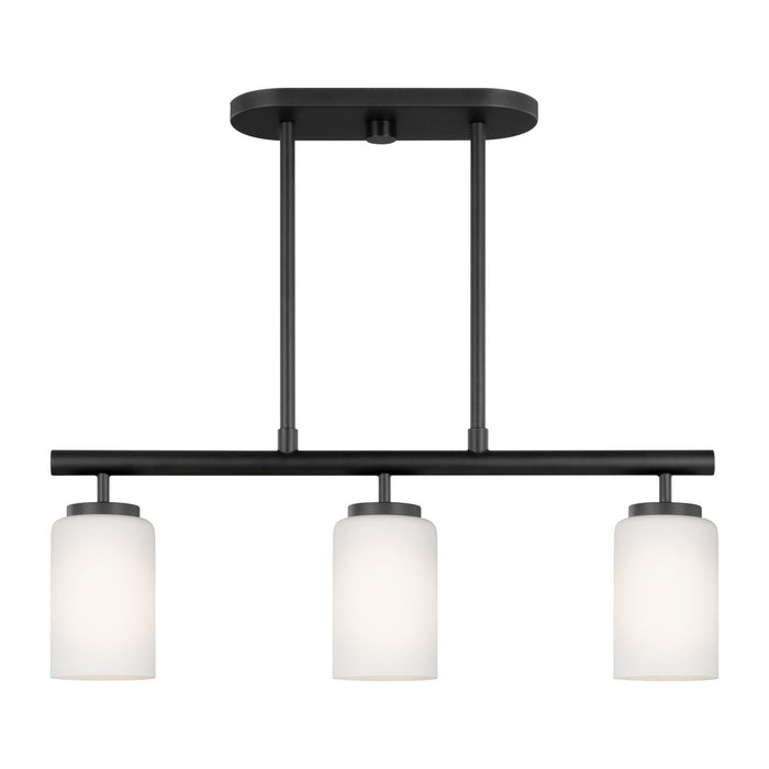 Oslo Three Light Island Pendant in Midnight Black