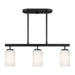 Oslo Three Light Island Pendant in Midnight Black