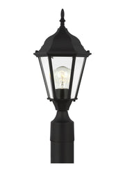 Bakersville Clear Beveled Outdoor Post Light in Black