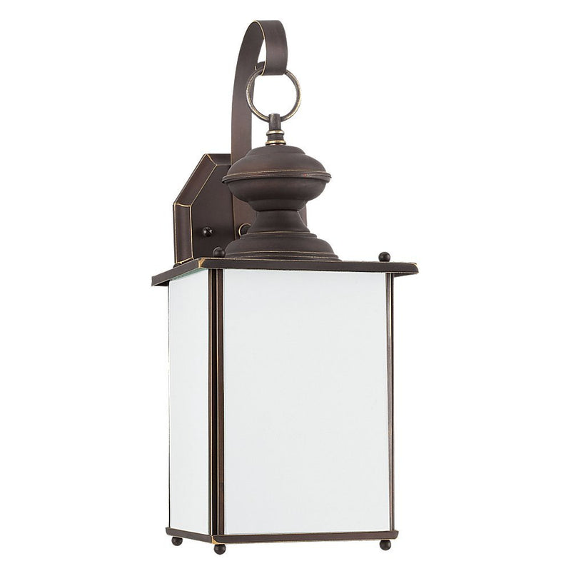 Jamestowne Large Etched White Tiffany Outdoor Wall Lantern in Antique Bronze