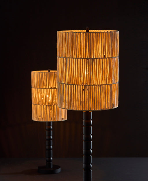 Norfolk Floor Lamp in Black Wood