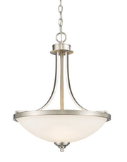 Bordeaux 3 Light 17.125" Pendant in Brushed Nickel
