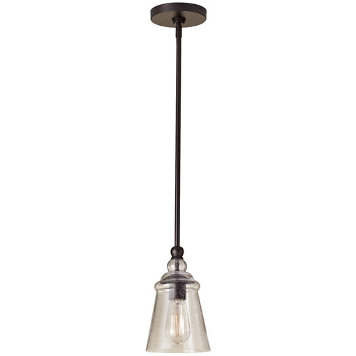 Urban Renewal Seeded Glass Cone Mini Pendant in Oil Rubbed Bronze