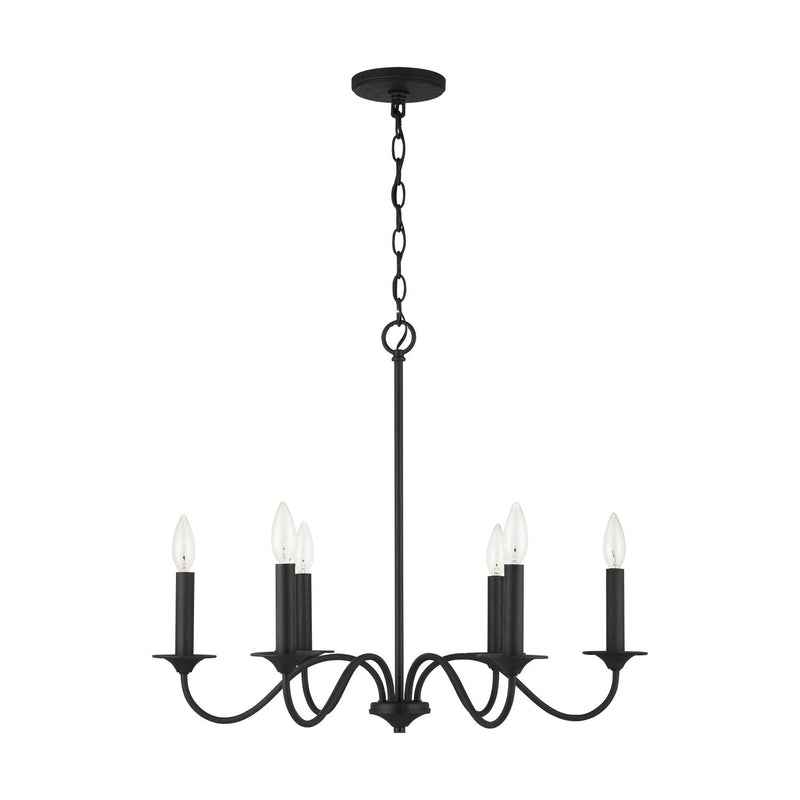 Vincent 6-Light 26" Chandelier in Black Iron