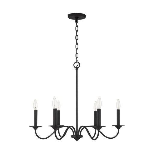 Vincent 6-Light 26" Chandelier in Black Iron