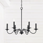 Vincent 6-Light 26" Chandelier in Black Iron