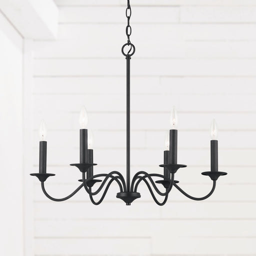 Vincent 6-Light 26" Chandelier in Black Iron