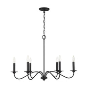 Vincent 6-Light 32" Chandelier in Black Iron