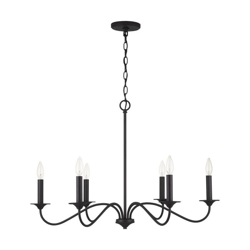 Vincent 6-Light 32" Chandelier in Black Iron