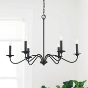 Vincent 6-Light 32" Chandelier in Black Iron