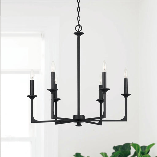 Clint 6-Light Chandelier in Black Iron