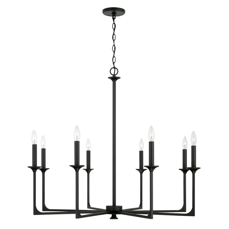 Clint 8-Light Chandelier in Black Iron