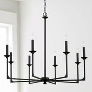 Clint 8-Light Chandelier in Black Iron