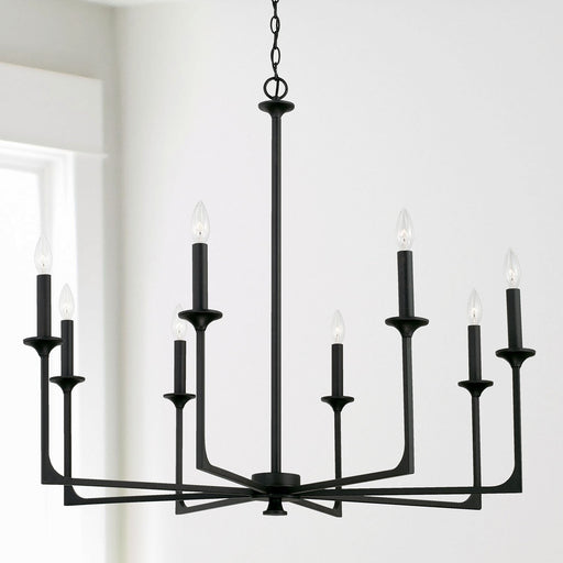 Clint 8-Light Chandelier in Black Iron
